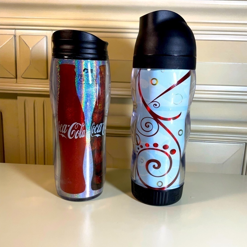Vintage Coca Cola Travel Mugs Set of 2 Collectible Drinkware